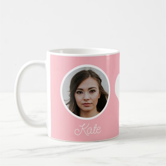 Benutzerdefiniertes Foto und mit Monogramm Name Kaffeetasse (Links)