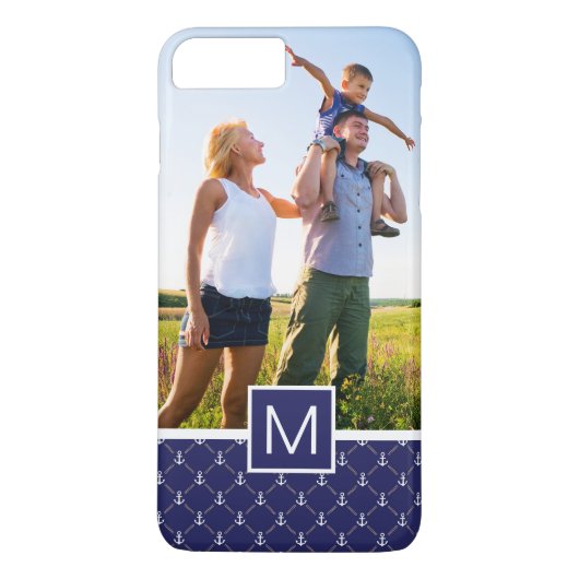 Benutzerdefiniertes Foto- und Monogramm-Ankermuste Case-Mate iPhone Hülle (Rückseite)