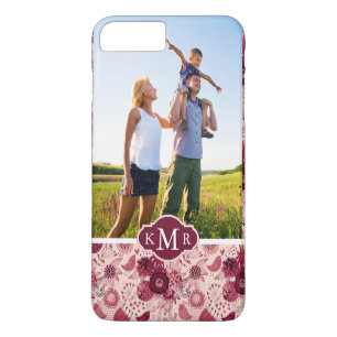 Benutzerdefiniertes Foto- und Monogramm-Blumenmust Case-Mate iPhone Hülle