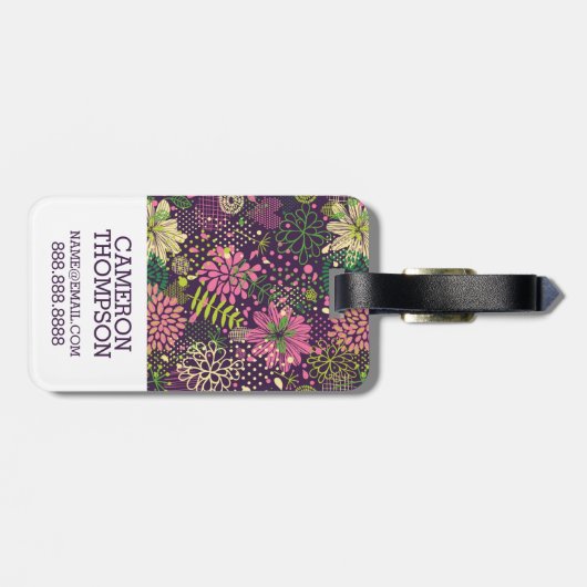 Benutzerdefiniertes Foto- und Monogramm-Hell-Muste Gepäckanhänger (Rückseite horizontal)