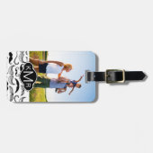 Benutzerdefiniertes Foto- und Monogramm-Mustache-M Gepäckanhänger (Vorderseite horizontal)