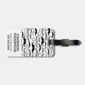 Benutzerdefiniertes Foto- und Monogramm-Mustache-M Gepäckanhänger (Rückseite horizontal)