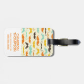 Benutzerdefiniertes Foto und Monogramm-Mustache-Mu Gepäckanhänger (Rückseite horizontal)