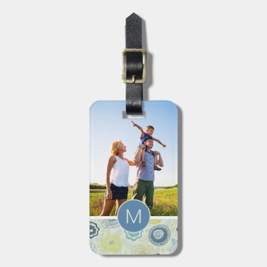 Benutzerdefiniertes Foto- und Monogramm-Niedliches Gepäckanhänger (Vorderseite vertikal)