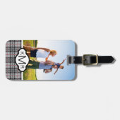 Benutzerdefiniertes Foto und Monogramm Pixel Karie Gepäckanhänger (Vorderseite horizontal)