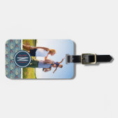 Benutzerdefiniertes Foto- und Monogramm-Polka-Dot- Gepäckanhänger (Vorderseite horizontal)