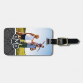 Benutzerdefiniertes Foto- und Monogramm-Prüfmuster Gepäckanhänger (Vorderseite horizontal)