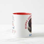 Benutzerdefiniertes Foto und Name 4. Juli Tasse (Zentrum)