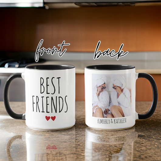 Benutzerdefiniertes Foto und Name Best Friends Tas Tasse
