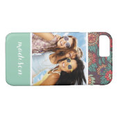 Benutzerdefiniertes Foto und Name Blumenmuster Car Case-Mate iPhone Hülle (Rückseite (Horizontal))