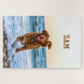 Benutzerdefiniertes Foto und Name des Hundes Puzzle (Horizontal)