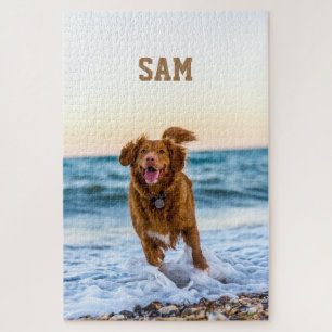 Benutzerdefiniertes Foto und Name des Hundes Puzzle