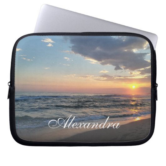 Benutzerdefiniertes Foto und Name elegant Personal Laptopschutzhülle (Vorderseite)
