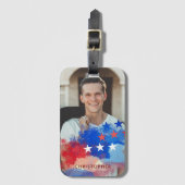 Benutzerdefiniertes Foto und Name mit amerikanisch Gepäckanhänger (Vorderseite Vertikal)