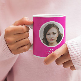 Benutzerdefiniertes Foto und Name mit Monogramm Ho Kaffeetasse