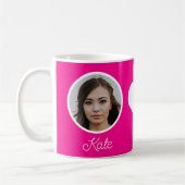 Benutzerdefiniertes Foto und Name mit Monogramm in Kaffeetasse (Links)