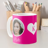 Benutzerdefiniertes Foto und Name mit Monogramm in Kaffeetasse