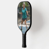 Benutzerdefiniertes Foto und Name Monogramm Pickleball Schläger (Links)