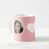 Benutzerdefiniertes Foto und Name monogrammiert Kaffeetasse (Vorderseite Links)