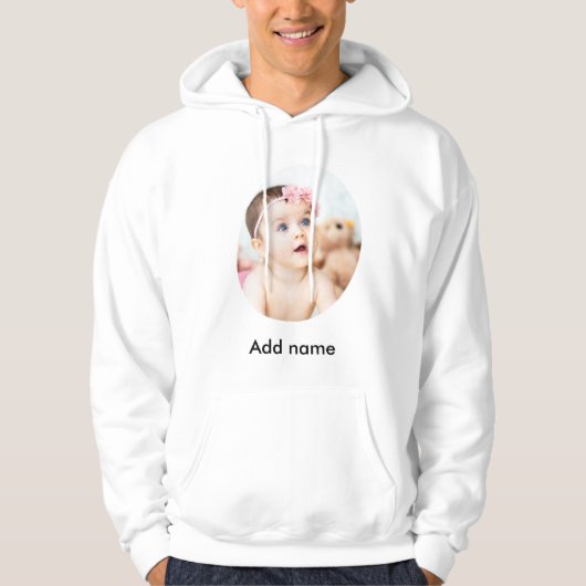 Benutzerdefiniertes Foto und Name Personalisiert H Hoodie (Vorderseite)