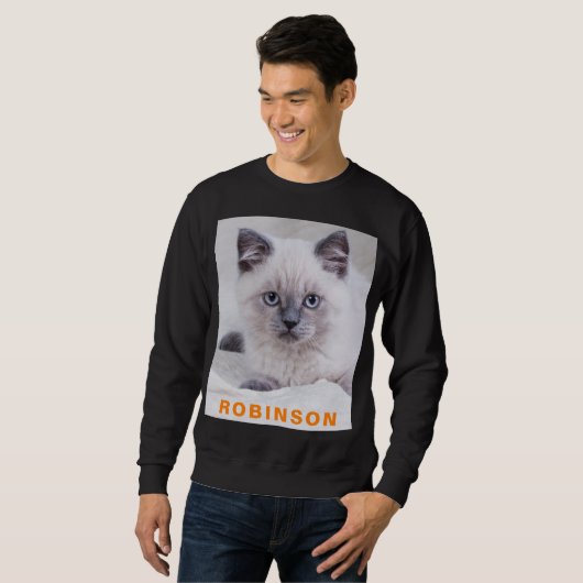 Benutzerdefiniertes Foto und Name Personalisiert M Sweatshirt (Vorne ganz)