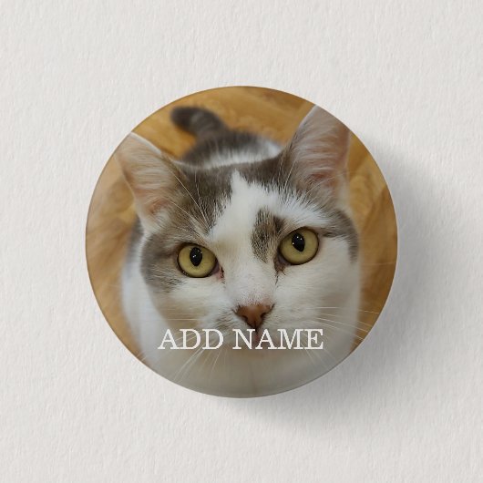 Benutzerdefiniertes Foto und Name Personalisierter Button (Vorderseite)