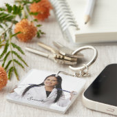 Benutzerdefiniertes Foto und Name Personalisierter Schlüsselanhänger (Vorderseite rechts)