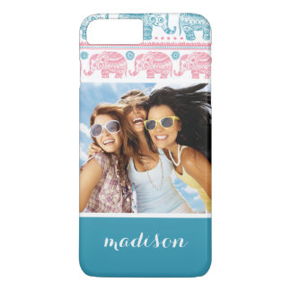 Benutzerdefiniertes Foto und Name Rosa und Aquamar Case-Mate iPhone Hülle