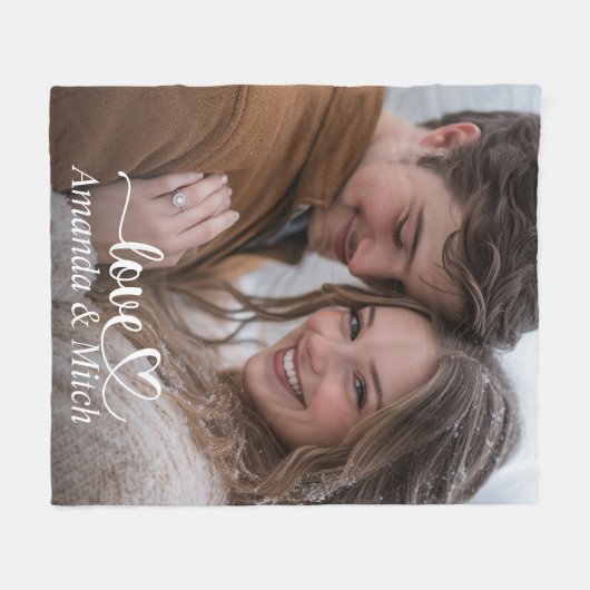 Benutzerdefiniertes Foto und Namen für mehrere Lie Fleecedecke (Vorderseite (Horizontal))