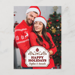 Benutzerdefiniertes Foto und Namen Happy Holidays  Postkarte