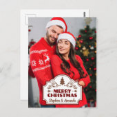 Benutzerdefiniertes Foto und Namen Weihnachtspostk Postkarte (Vorne/Hinten)