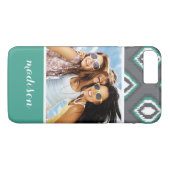 Benutzerdefiniertes Foto- und Namensgeometrisches  Case-Mate iPhone Hülle (Rückseite (Horizontal))