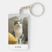 Benutzerdefiniertes Foto und Namenskatze Schlüsselanhänger (Rückseite)