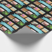 Benutzerdefiniertes Foto- und Namensmuster Geschenkpapier (Ecke)