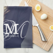 Benutzerdefiniertes Foto und Namenstypografie Geschirrtuch (Viertel Falte)