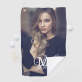 Benutzerdefiniertes Foto und Namenstypografie Golfhandtuch (Insitu)