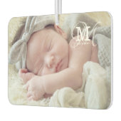 Benutzerdefiniertes Foto und Namenstyppografie Autolufterfrischer (Links)