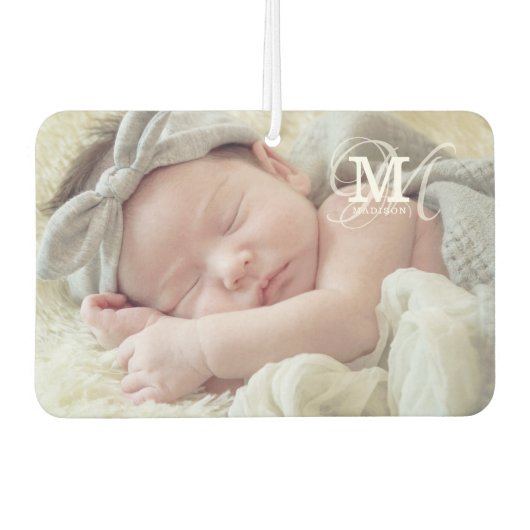 Benutzerdefiniertes Foto und Namenstyppografie Autolufterfrischer (Vorderseite)