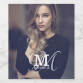 Benutzerdefiniertes Foto und Namenstyppografie Weinetikett (Einzelnes Label)