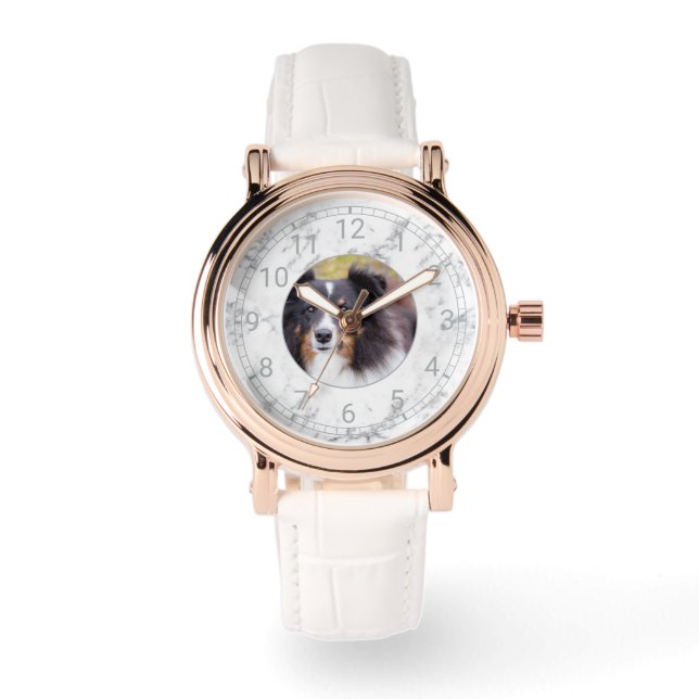 Benutzerdefiniertes Foto und nummerierte Uhrenfron Armbanduhr (Vorderseite)