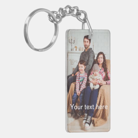 Benutzerdefiniertes Foto und/oder Text Schlüsselanhänger (Vorderseite links)