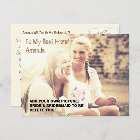 Benutzerdefiniertes Foto und personalisierte Meldu Einladungspostkarte (Vorne/Hinten)