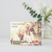 Benutzerdefiniertes Foto und personalisierte Meldu Einladungspostkarte (Stehend Vorderseite)