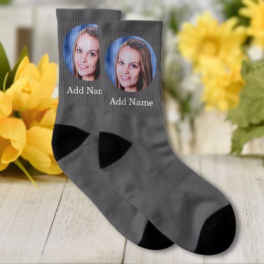 Benutzerdefiniertes Foto und Personalisierter Name Socken