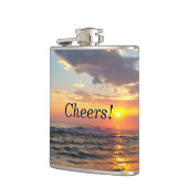 Benutzerdefiniertes Foto und Personalisierter Text Flachmann (Links)