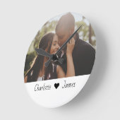 Benutzerdefiniertes Foto und Personalisierter Text Runde Wanduhr (Winkel)