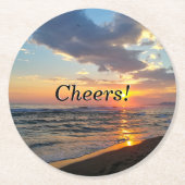 Benutzerdefiniertes Foto und Personalisierter Text Runder Pappuntersetzer (Vorderseite)