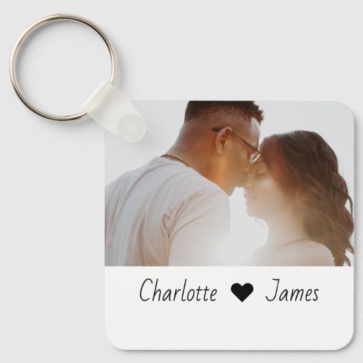 Benutzerdefiniertes Foto und Personalisierter Text Schlüsselanhänger (Vorderseite)