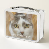 Benutzerdefiniertes Foto und Personalisiertes weiß Metall Brotdose (Rückseite)