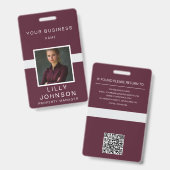 Benutzerdefiniertes Foto- und QR-Code-Profi-ID Ausweis (Vorder- & Rückseite)